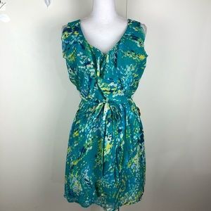 PERCEPTIONS NY DRESS RUFFLES TIE BELT SPLASH PT 6